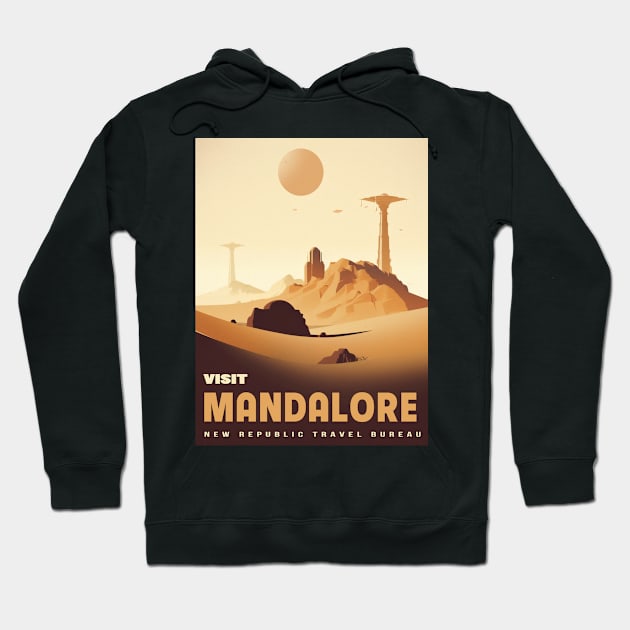 Visit Mandalore National Park Vintage New Republic Travel Bureau Hoodie by Girl and Cat